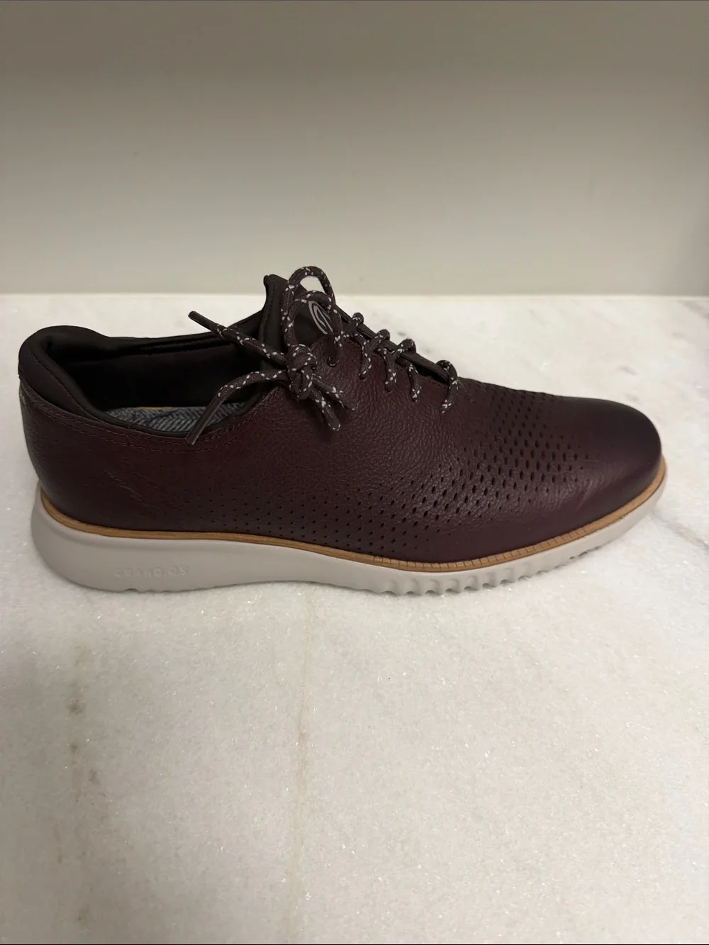 Cole Haan Perforated Leather Lace-Up Oxfords - Dark Brown